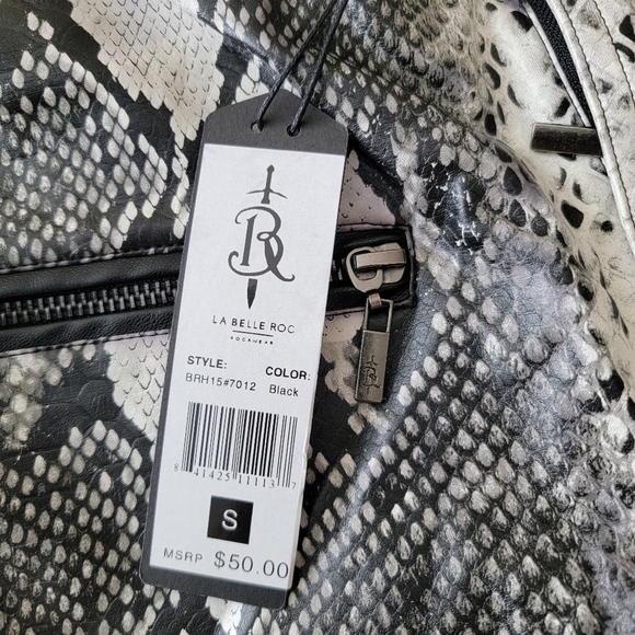 LA Belle Roc Leather Snake Print Pants - Picture 3 of 6